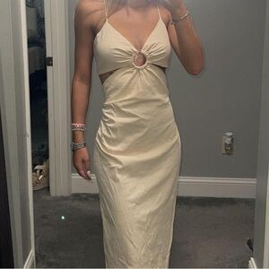 ZARA Cream Maxi Linen dress! Size XS NWT!!